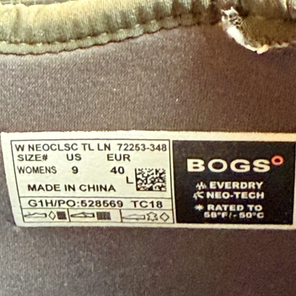 Bogs Neo-Classic Tall Linen Waterproof Boots Olive Green 72253-348 Womens 9